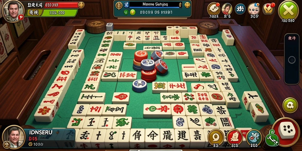 Tampilan gameplay seru dan menarik dari IDNSERU, game Mahjong yang mendebarkan.