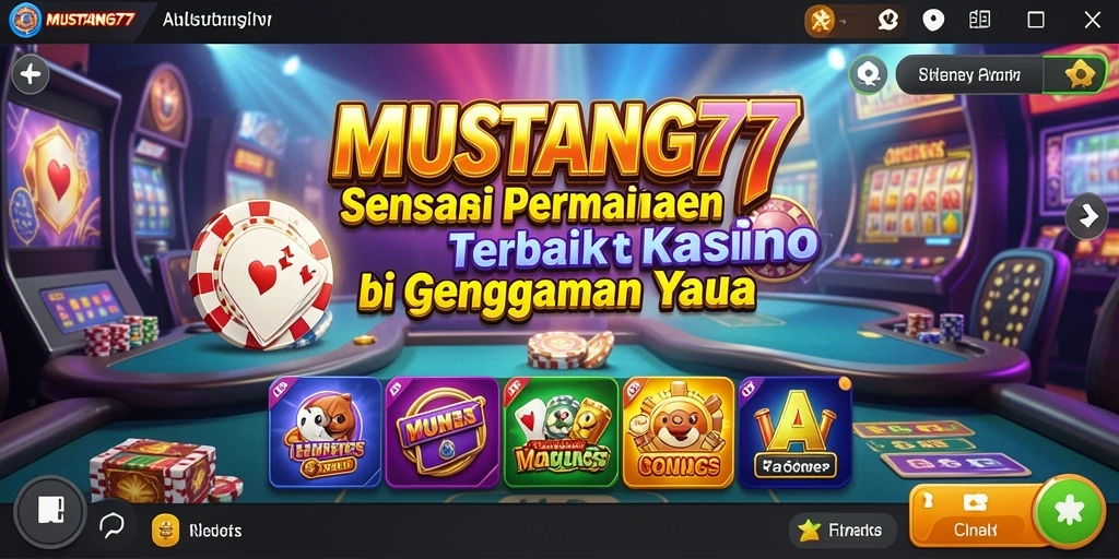 Screenshot utama MUSTANG77 menampilkan gameplay kasino yang mengasyikkan.