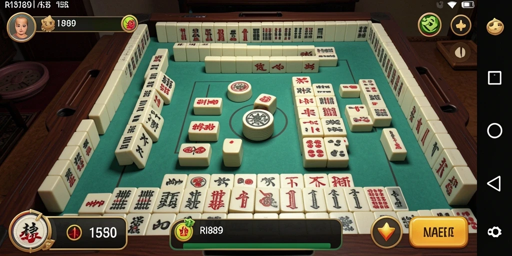 Tampilan gameplay RI889 yang seru dan menarik untuk permainan Mahjong.
