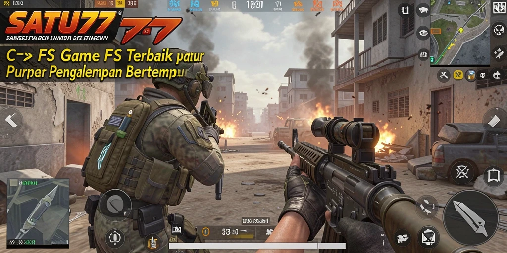 Gameplay seru SATU77 dengan aksi tembak-menembak intens.