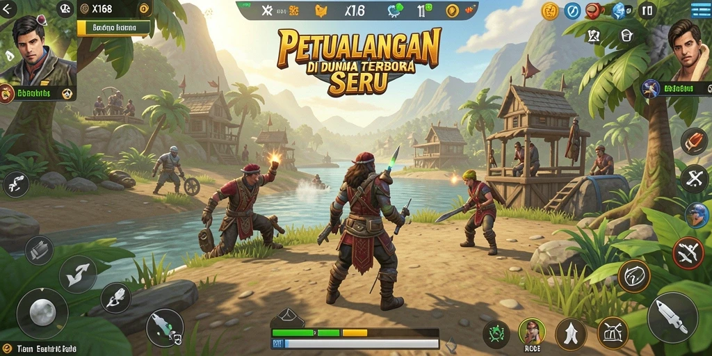 Tampilan gameplay X168 yang menakjubkan di dunia terbuka.